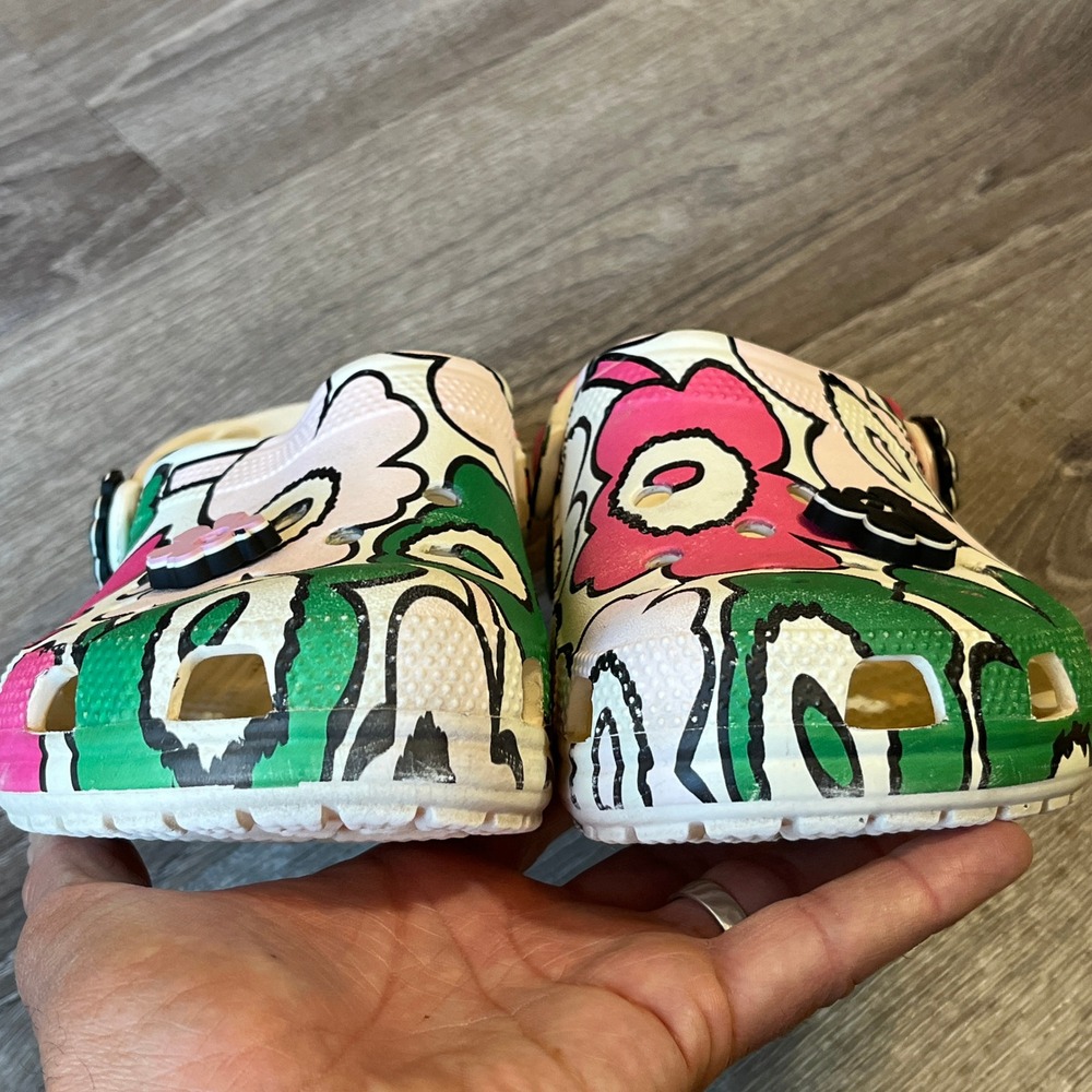 Marimekko x Crocs Classic Clog Unikko Floral Pink Green White Womens 8 Mens 6 - Picture 6 of 8